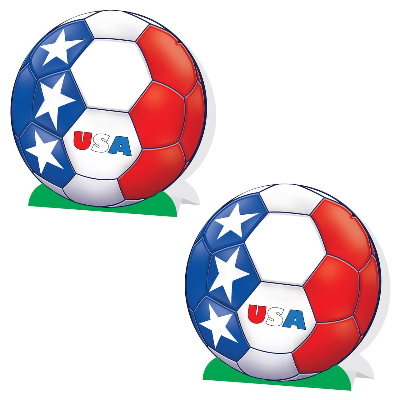9.25" United States 3D Soccer Ball Centerpieces, 2ct.
